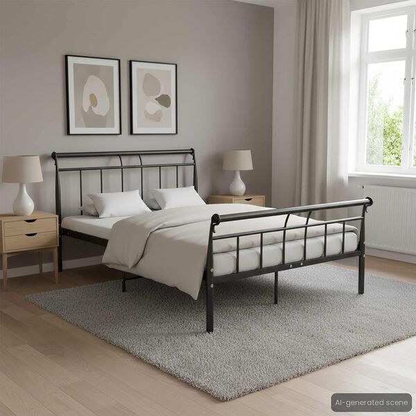 vidaXL Bedframe metaal zwart 120x200 cm