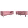 vidaXL 2-delige Loungeset Chesterfield met bolsters fluweel roze
