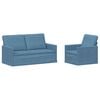 vidaXL Bankstel 2 pcs Blauw Katoen Stof