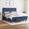 vidaXL Boxspring met matras stof blauw 180x200 cm