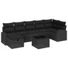 vidaXL Tuin Sofa Set met kussen met opslag 8 pcs Zwart Poly riet