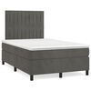 vidaXL Boxspring met matras fluweel donkergrijs 120x200 cm