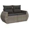 vidaXL 9-delige Loungeset met kussens poly rattan grijs