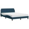 vidaXL Bed met matras "Dover" fluweel blauw 140x200 cm