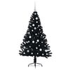 vidaXL Kunstmatig Voorverlicht Kerstboom met 150 LED Zwart 150 cm PVC
