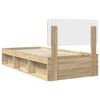 vidaXL Bedframe met hoofdeinde Sonoma 90 x 190 cm Massief grenenhout