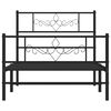 vidaXL Bedframe met hoofd- en voeteneinde metaal zwart 80x200 cm