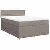 vidaXL Boxspring met matras stof taupe 160x200 cm