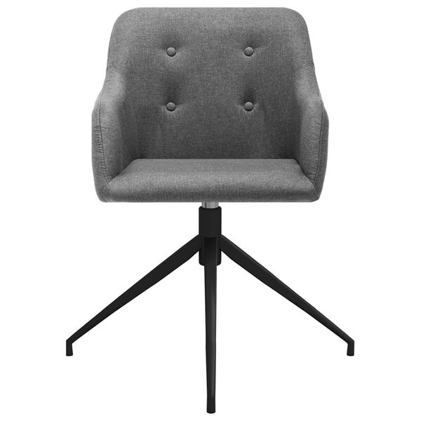 vidaXL Eetkamerstoelen draaibaar 2 st stof lichtgrijs