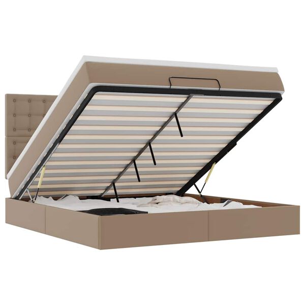 vidaXL Ottoman bed met matras en LED's 160x200cm kunstleer