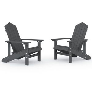 vidaXL Tuinstoelen 2 st Adirondack HDPE antracietkleurig
