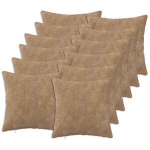 vidaXL Kussensloop 12 st HEERLEN Taupe 40 x 40 cm Microfiber Fleece