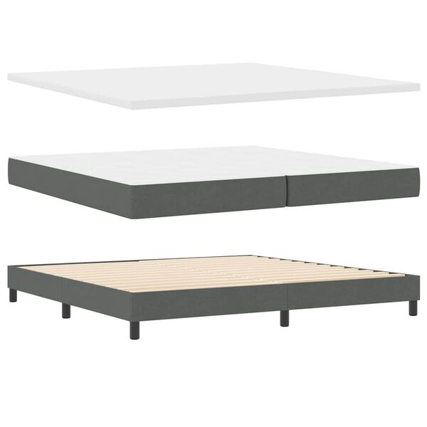 vidaXL Boxspringbed met matras Donkergrijs 200 x 200 cm Stof