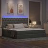 vidaXL Opbergbed met LED met matras Lichtgrijs 200 x 200 cm Polyester