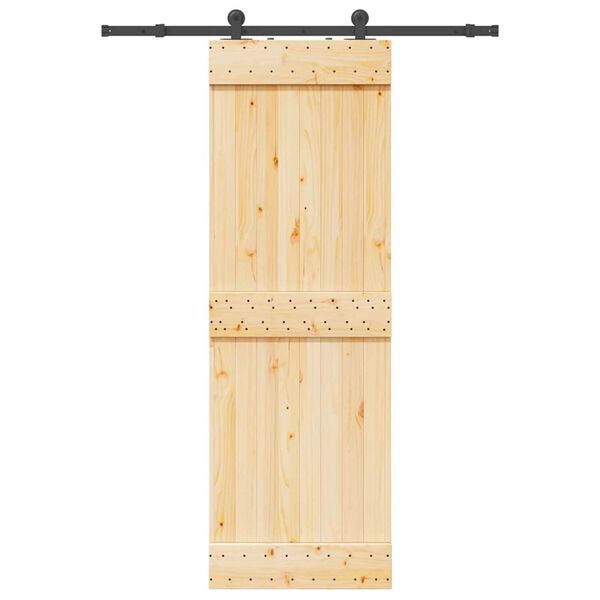 vidaXL Schuifdeur met beslag 70x210 cm massief grenenhout