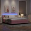 vidaXL LED Box Spring Bed met matras met LED Roze 180 x 200 cm Fluweel
