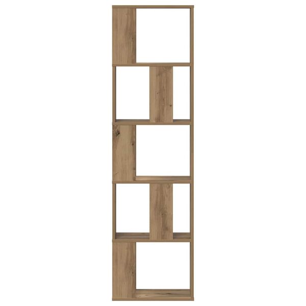 vidaXL Boekenkast 5-laags 45x23,5x162,5 cm hout artisanaal eikenkleur