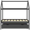 vidaXL Kinderbedframe met lade grenenhout donkergrijs 70x140 cm