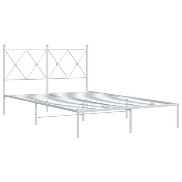 vidaXL Bedframe met hoofdbord metaal wit 120x190 cm