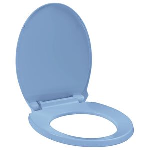 vidaXL Toiletbril soft-close en quick-release ovaal blauw