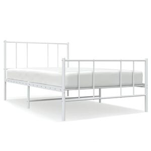vidaXL Bedframe met hoofd- en voeteneinde metaal wit 80x200 cm