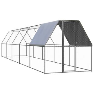 vidaXL Kippenhok 2x10x2 m gegalvaniseerd staal