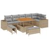 vidaXL Tuin Sofa Set 9 pcs Beige poly rattan
