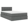 vidaXL Opbergbed met LED met matras Donkergrijs 120 x 190 cm Stof