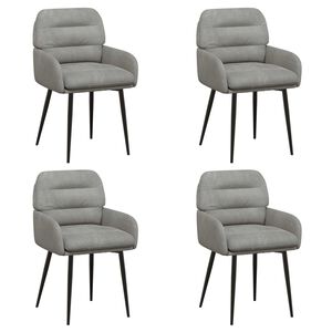 vidaXL Eettafelstoelen 4 st fluweel Lichtgrijs 59 x 59,5 x 90 cm
