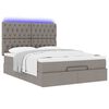 vidaXL Ottoman bed met matras en LED's 140x200cm stof taupe