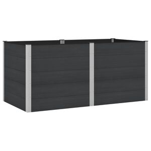 vidaXL Verhoogde plantenbak Zwart 200 x 100 x 91 cm WPC en Aluminium
