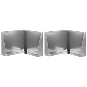 vidaXL Keerwand 2 st 50 x 50 x 40 cm Gegalvaniseerd staal zilver