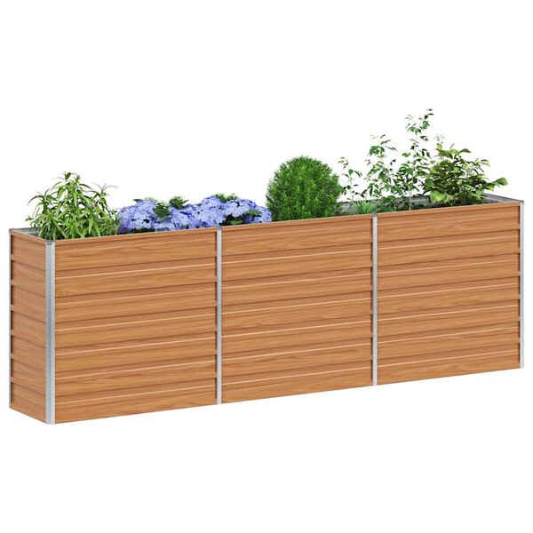 vidaXL Plantenbak verhoogd 240x40x77 cm gegalvaniseerd staal zilver