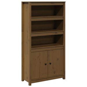 vidaXL Hoge kast 80x35x154 cm massief grenenhout honingbruin