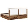 vidaXL Bedframe met hoofdeinde Oudhout 200 x 200 cm Massief grenenhout