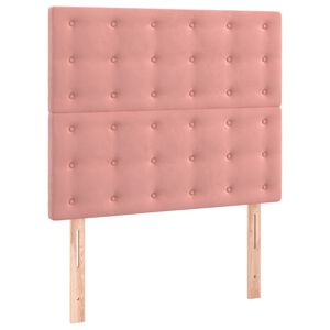 vidaXL Hoofdbord roze 80x5x118/128 cm fluweel