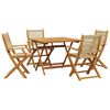 vidaXL 5-delige Tuinset polypropeen en massief hout beige