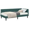 vidaXL Hoekbedframe met Matras met hoofdeinde 2 st Groen Fluweel