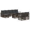 vidaXL Tuinbankenset 10 st Grijs en Donkergrijs poly rattan