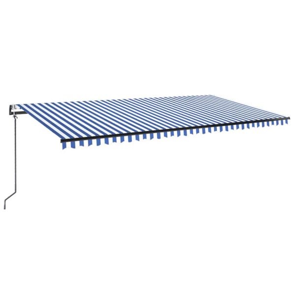 vidaXL Luifel automatisch met LED en windsensor 600x300 cm blauw wit