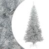 vidaXL Kunstkerstboom met standaard 210 cm PET zilverkleurig