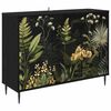 vidaXL Dressoir RHENEN Zwart eiken 102 x 33 x 76 cm Bewerkt hout