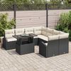 vidaXL Tuin Sofa Set met kussen met opslag 9 pcs Zwart Poly Rattan