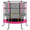 vidaXL Trampoline met veiligheidsnet rond 140x160 cm roze