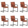 vidaXL Eetkamerstoelen 6 st echt leer bruin