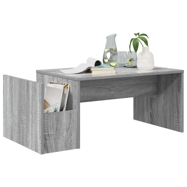 vidaXL Salontafel Grijs Sonoma 90 x 45 x 35 cm Bewerkt hout