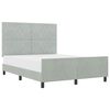 vidaXL Boxspringbed met hoofdeinde Lichtgrijs 160 x 200 cm Fluweel