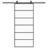 vidaXL Schuifdeur met beslagset 90x205 cm ESG glas zwart