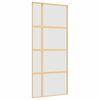 vidaXL Schuifdeur 90x205 cm mat ESG-glas en aluminium goudkleurig