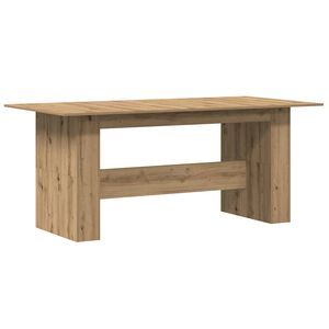 vidaXL Eettafel 180x90x76 cm bewerkt hout artisanaal eikenkleur